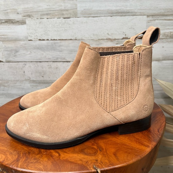 Jack Rogers Women's Brown Tan Suede Pippa Chelsea Booties Size 5.5 Ankle Casual - Picture 7 of 16